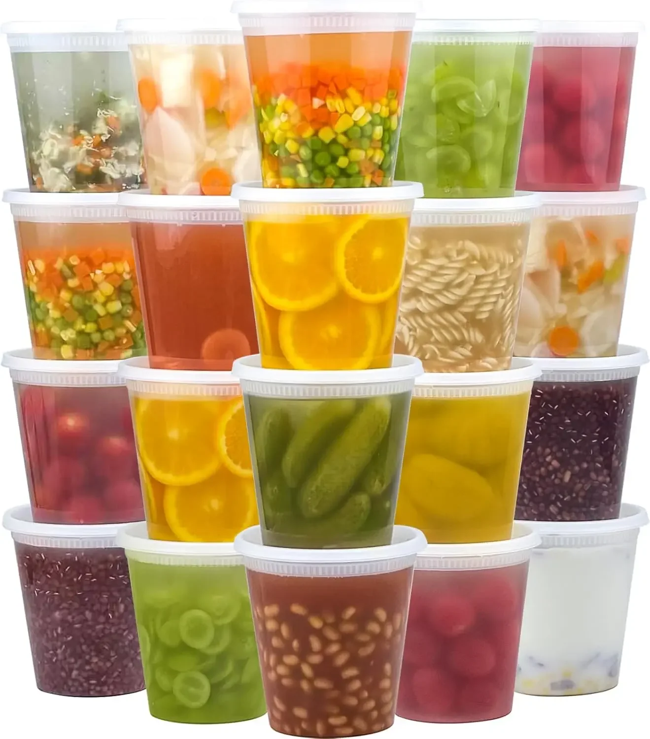 Food Storage Boxes With Lids - 50 Set 32 oz Deli Containers