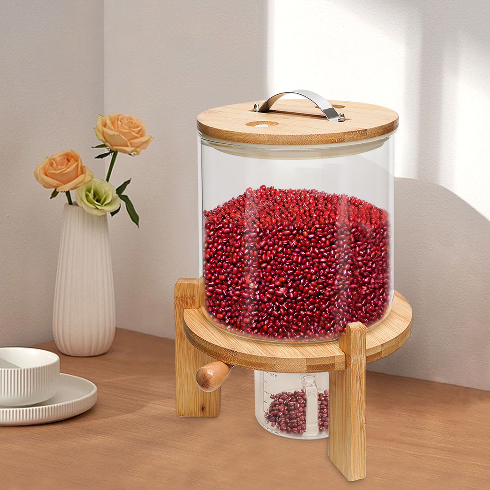 Food Storage Glass Box - NEW 5L Rice Dispenser Grain Container