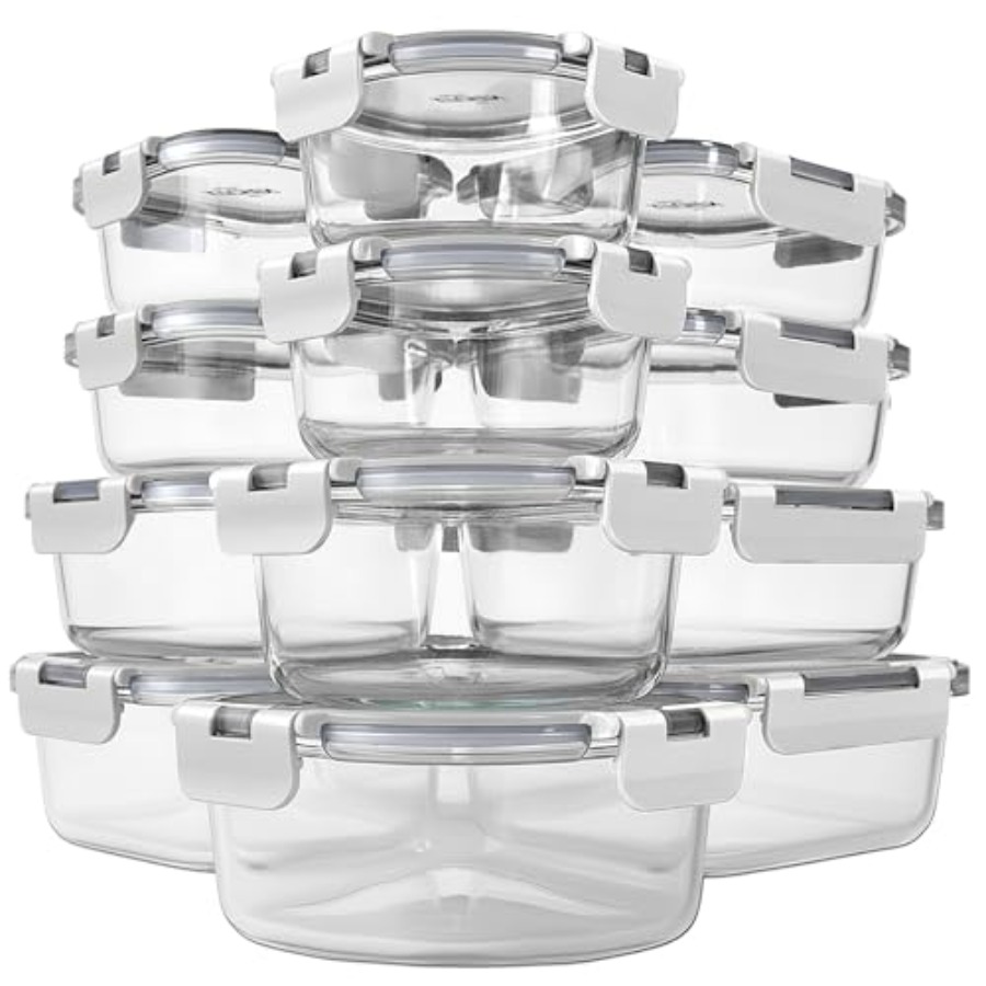 Food Storage Airtight - KITCHEN SHOPPE 24pc Borosilicate Glass Storage
