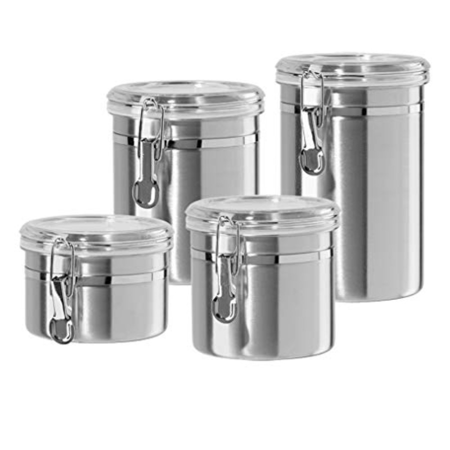Food Storage Airtight - Set of 4 Stainless Steel Kitchen