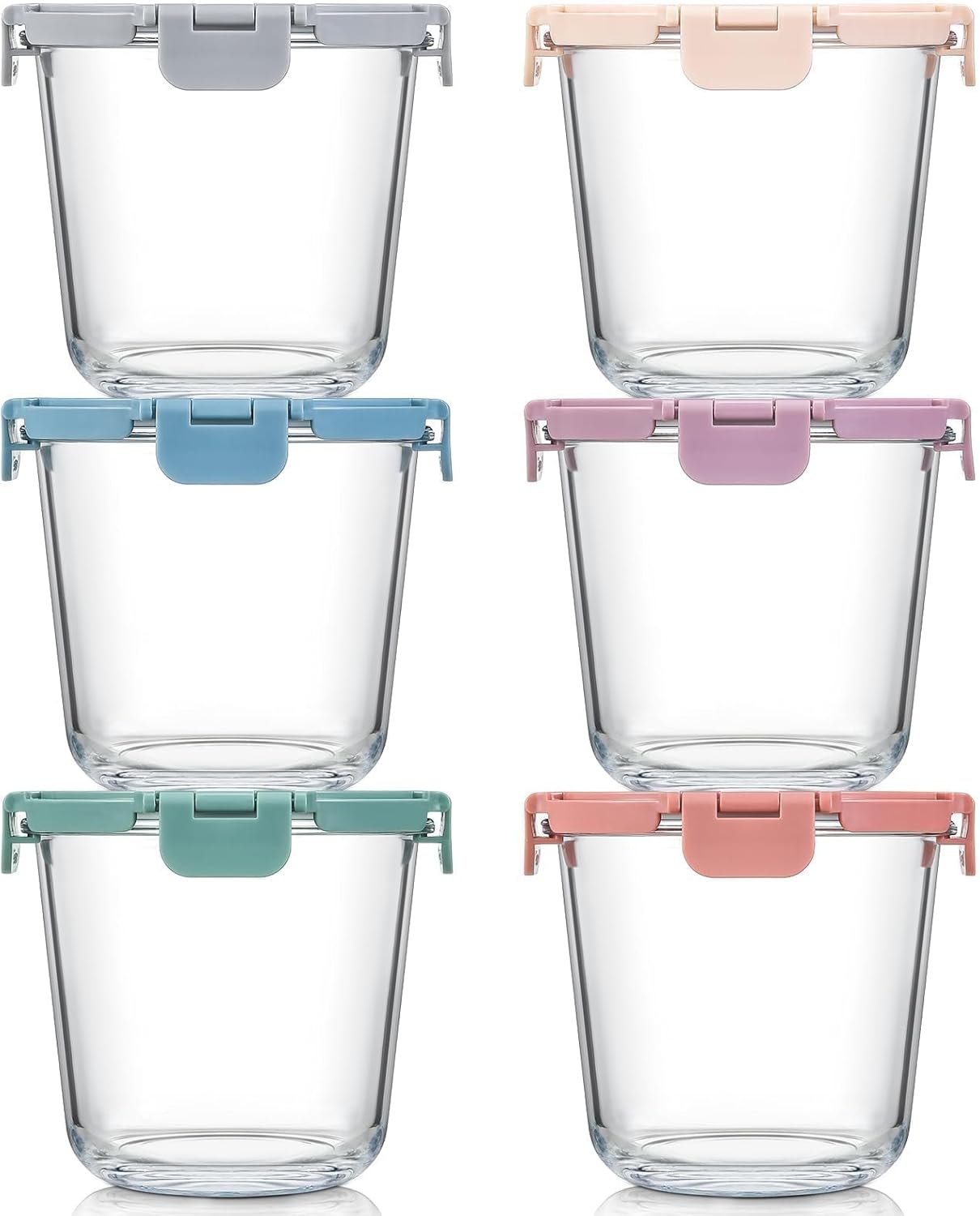 Food Storage Container - [UPGRADED LID] 6 Sets 3 Cup/24oz