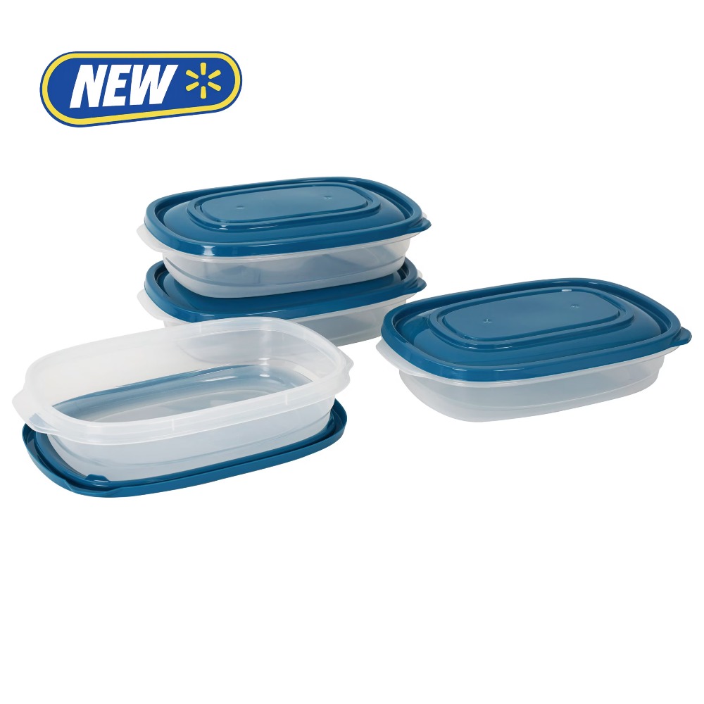 4-Pack Rectangle Plastic Food  - Food Storage Boxes With Lids avaliação e preço