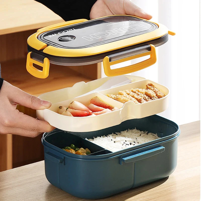2 Layer Bento Lunch Box With I - Food Storage Hiking avaliação e preço