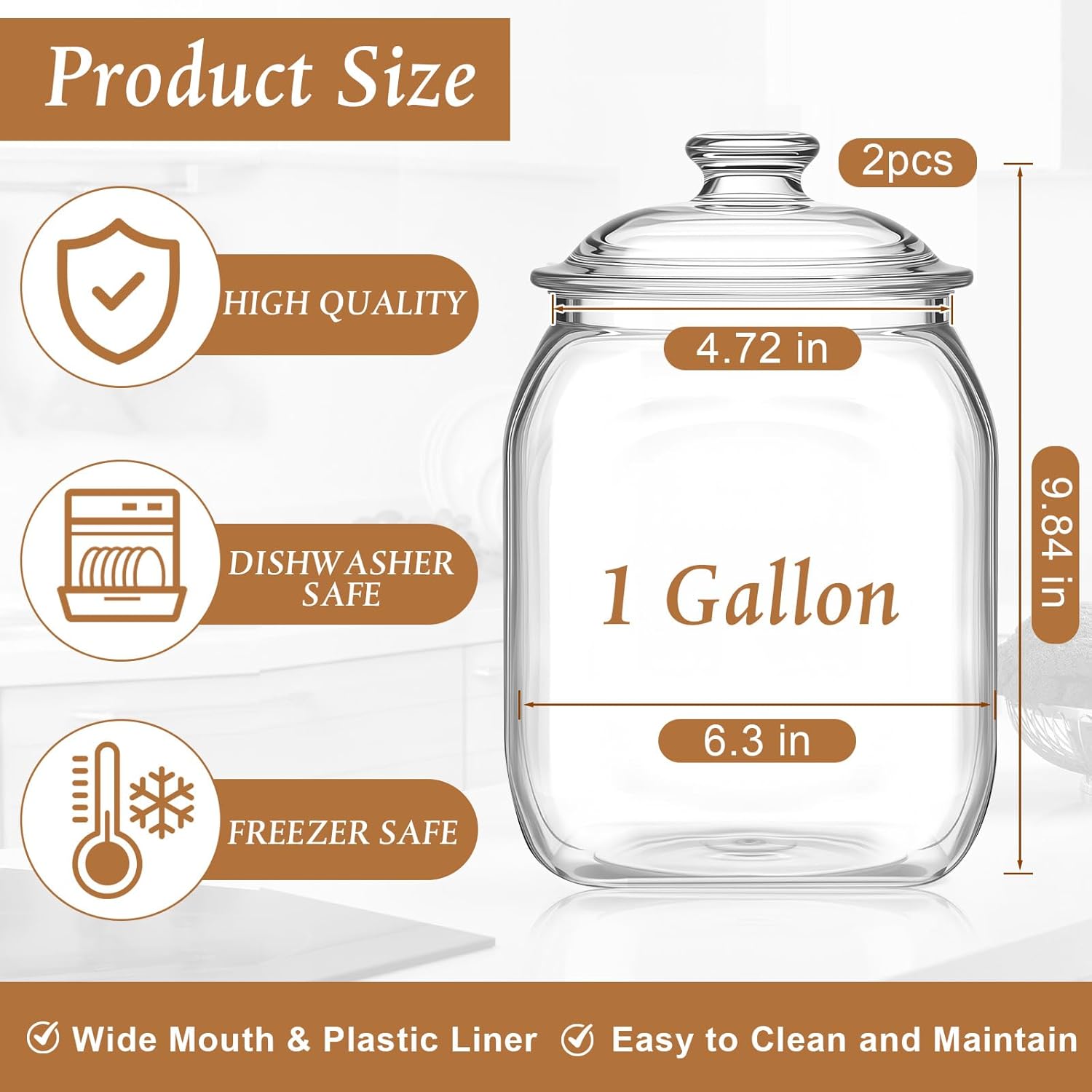 2 Pack Acrylic Cookie Candy Ja - Food Storage Airtight avaliação e preço