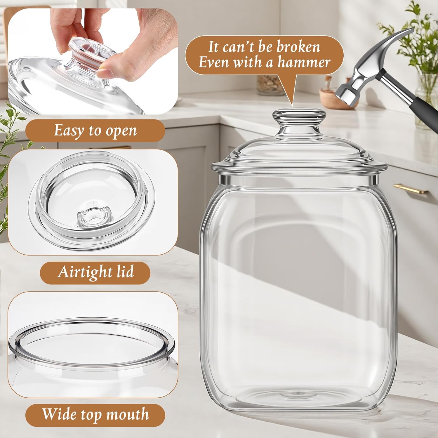 2 Pack Acrylic Cookie Candy Ja - Food Storage Airtight avaliação e preço