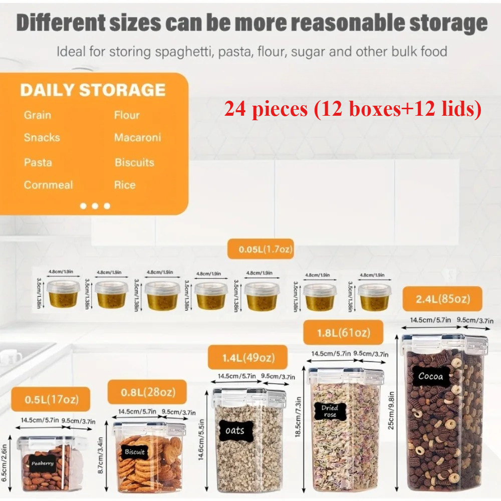 24Pcs Food Storage Containers  - Food Storage Underground avaliação e preço