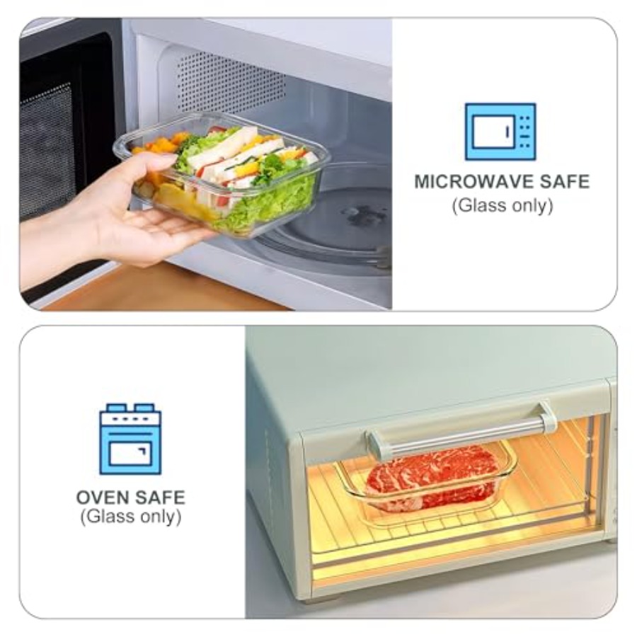 10 Packs 22 oz Glass Meal Prep - Food Storage Glass Box avaliação e preço