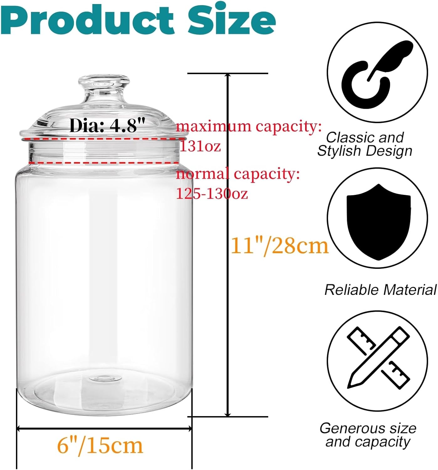 2 Pack 130 oz Large Cookie Jar - Food Storage Airtight avaliação e preço