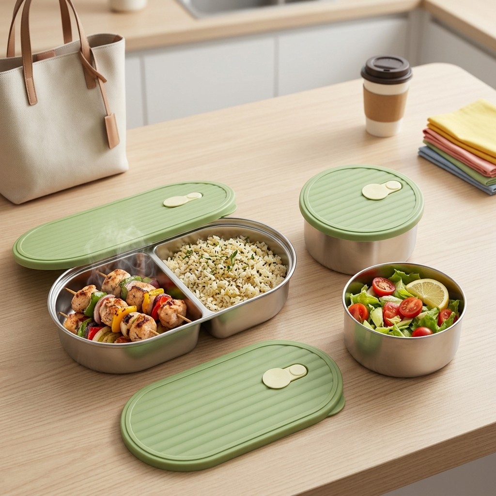 Microwavable 304 Stainless Ste - Food Storage Underground avaliação e preço