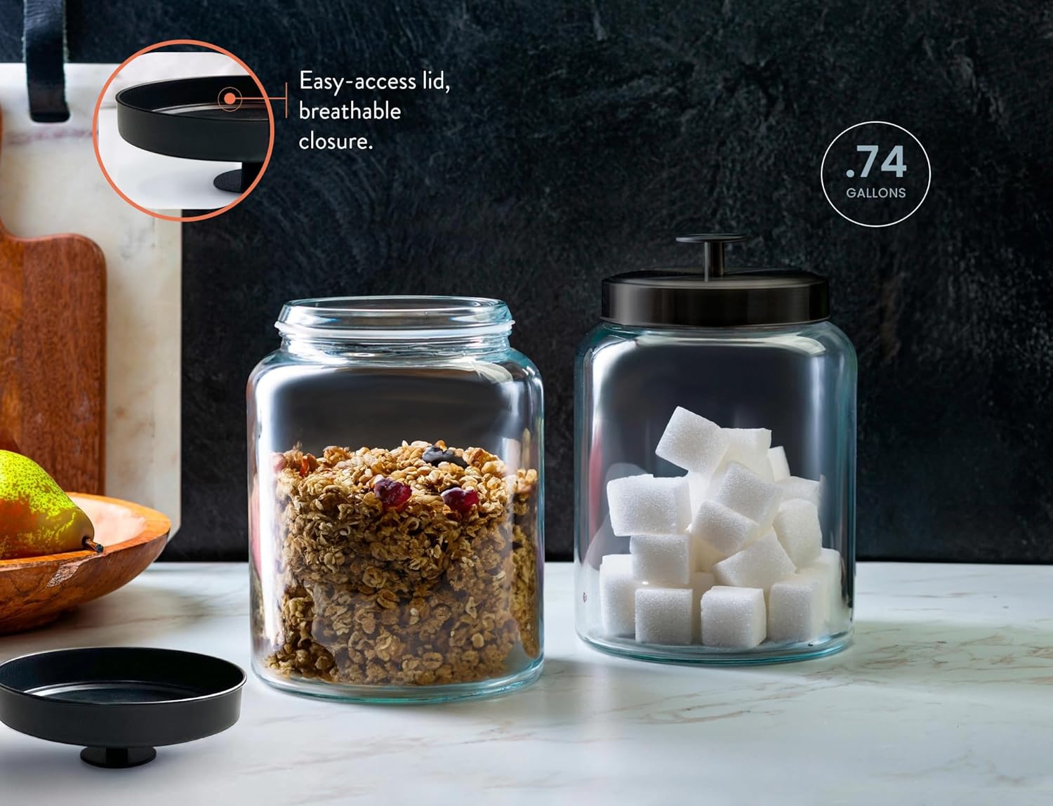 Glass Kitchen Canister Set, Fo - Food Storage Container avaliação e preço