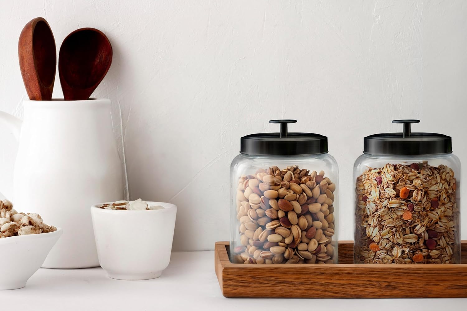 Glass Kitchen Canister Set, Fo - Food Storage Container avaliação e preço