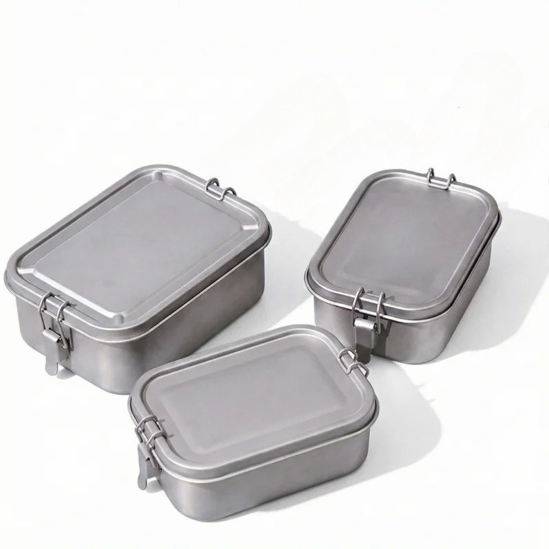Stainless Steel Lunch Box With - Food Storage Hiking avaliação e preço