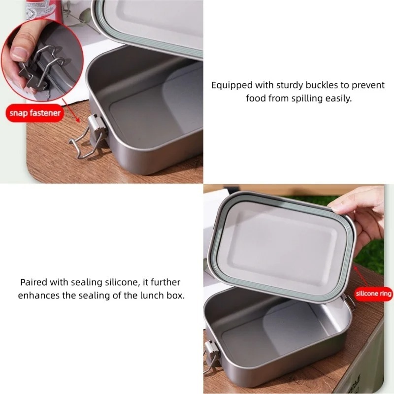 Stainless Steel Lunch Box With - Food Storage Hiking avaliação e preço