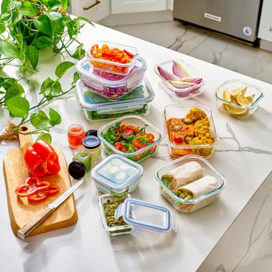 40pc Set Glass Food Storage Co - Food Storage Glass Box avaliação e preço