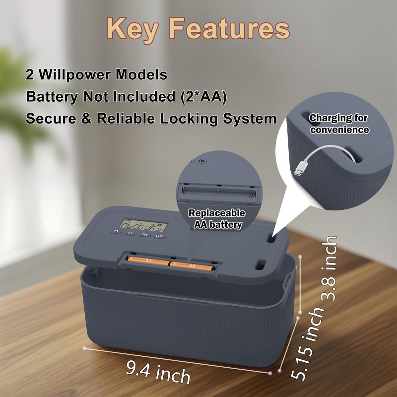 Lock Box with Timer Phone Lock - Food Storage And Safety avaliação e preço