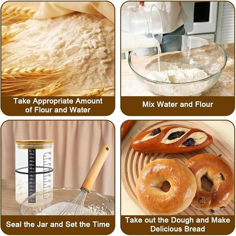 Sourdough Starter Jar Kit Sour - Food Storage Glass Box avaliação e preço