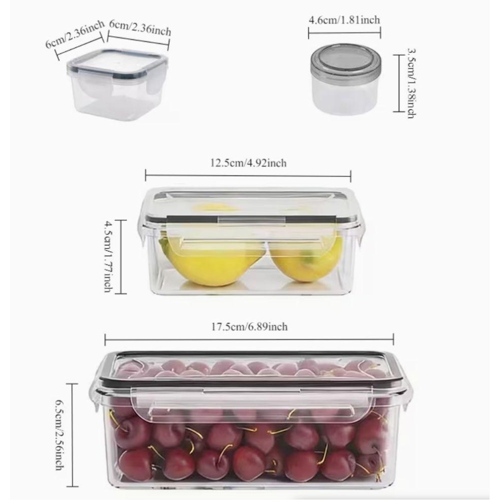 4-Piece Clear Food Storage Con - Food Storage Boxes With Lids avaliação e preço