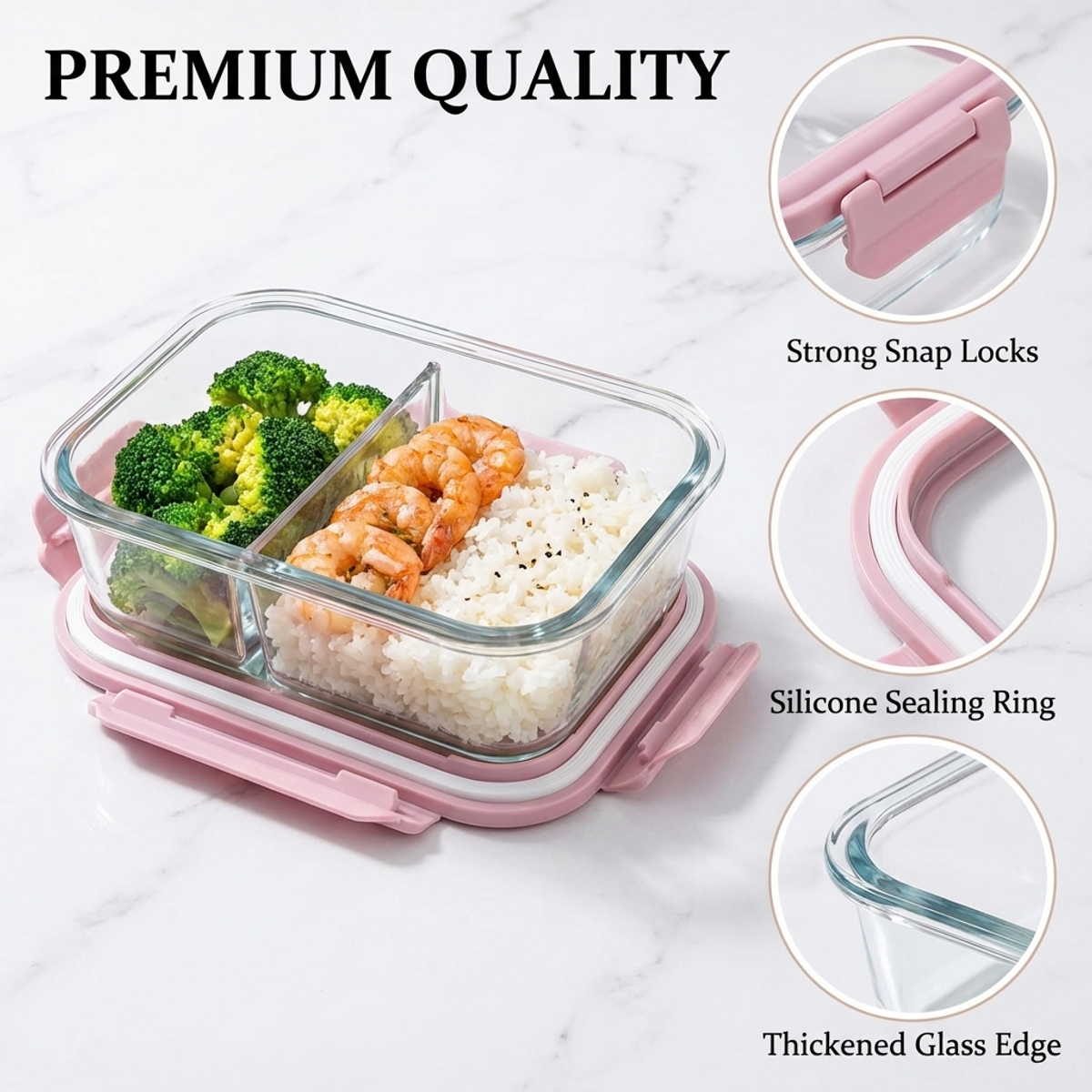 High Borosilicate Glass Lunch  - Food Storage Glass Box avaliação e preço