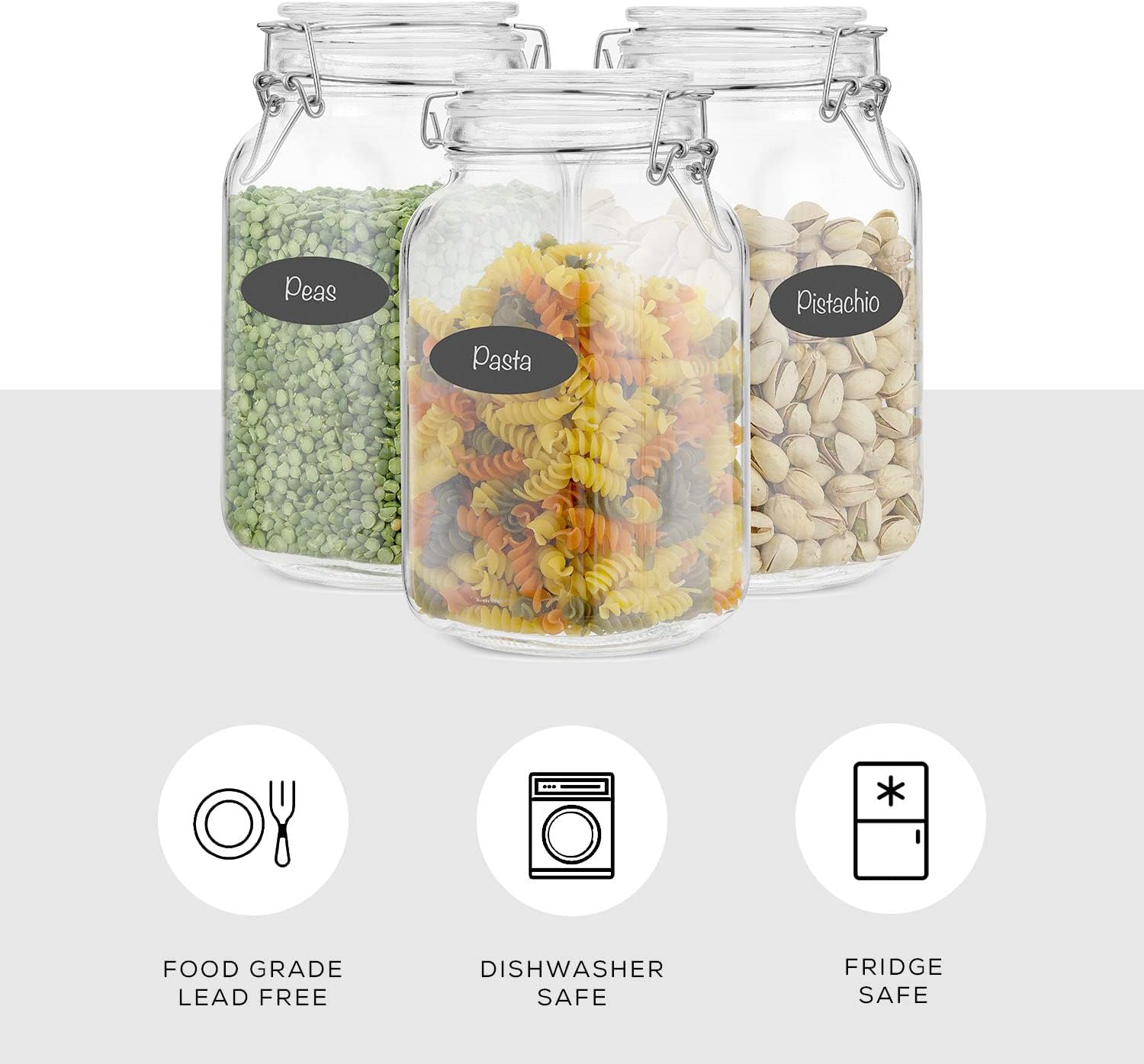 Airtight Glass Jars with Lids  - Food Storage Airtight avaliação e preço