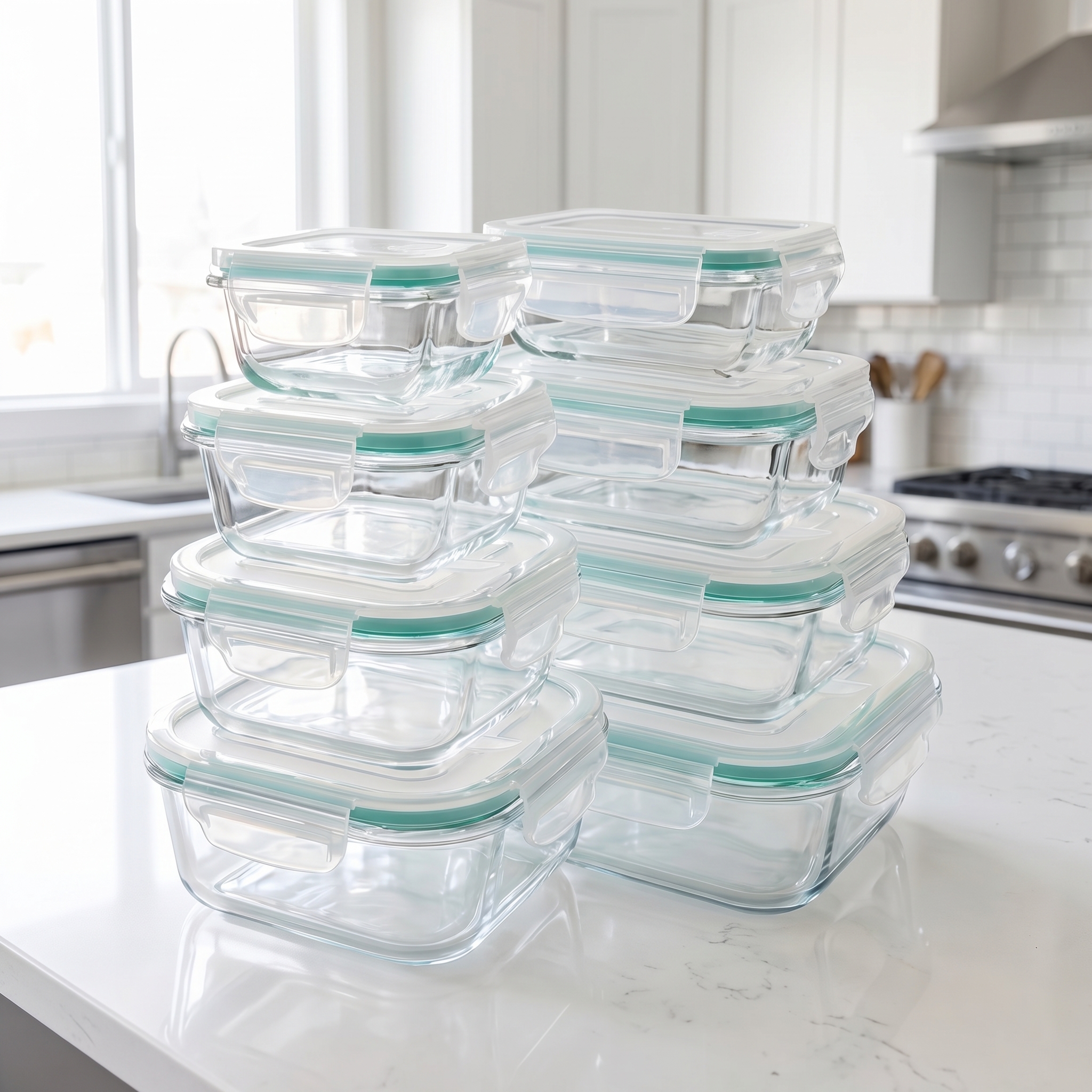A set of 8 food storage contai - Food Storage Container avaliação e preço