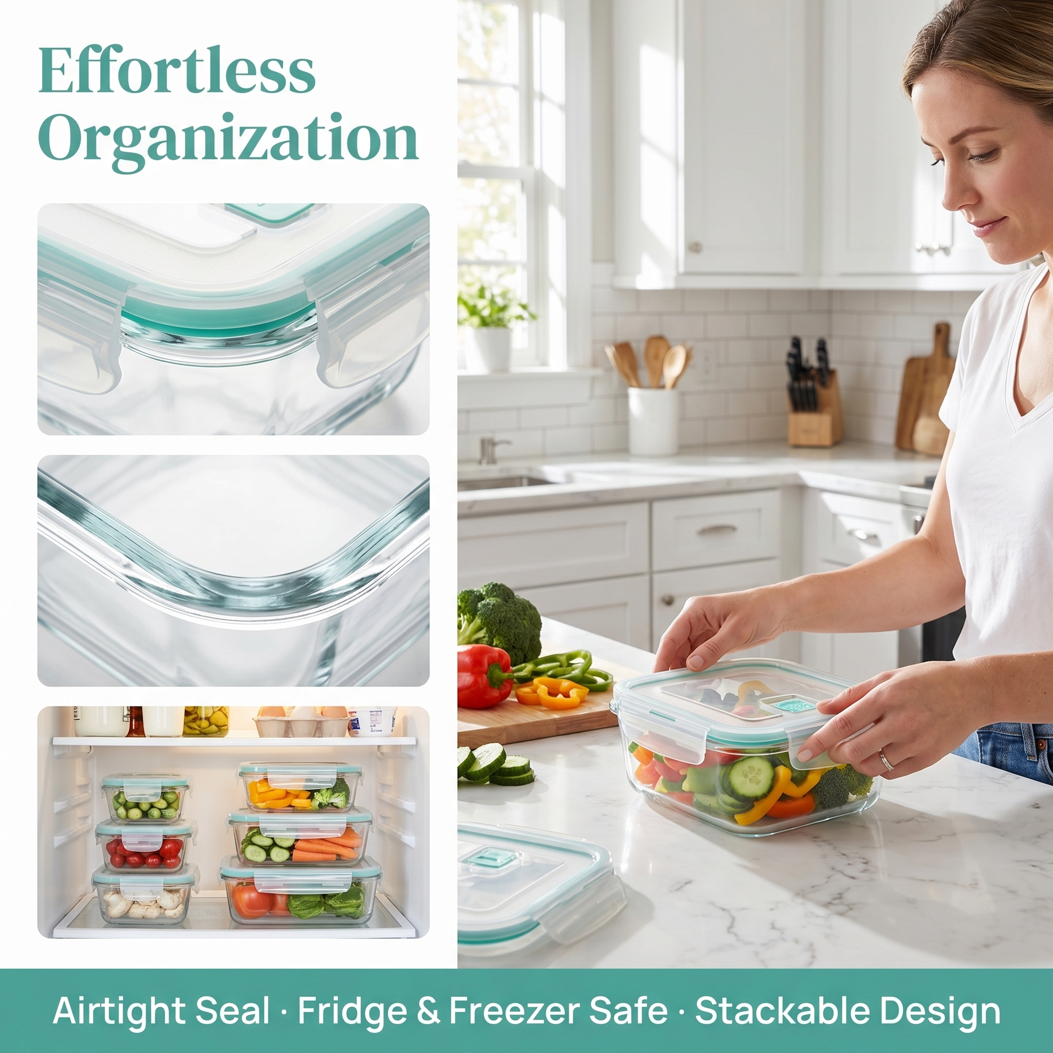 A set of 8 food storage contai - Food Storage Container avaliação e preço