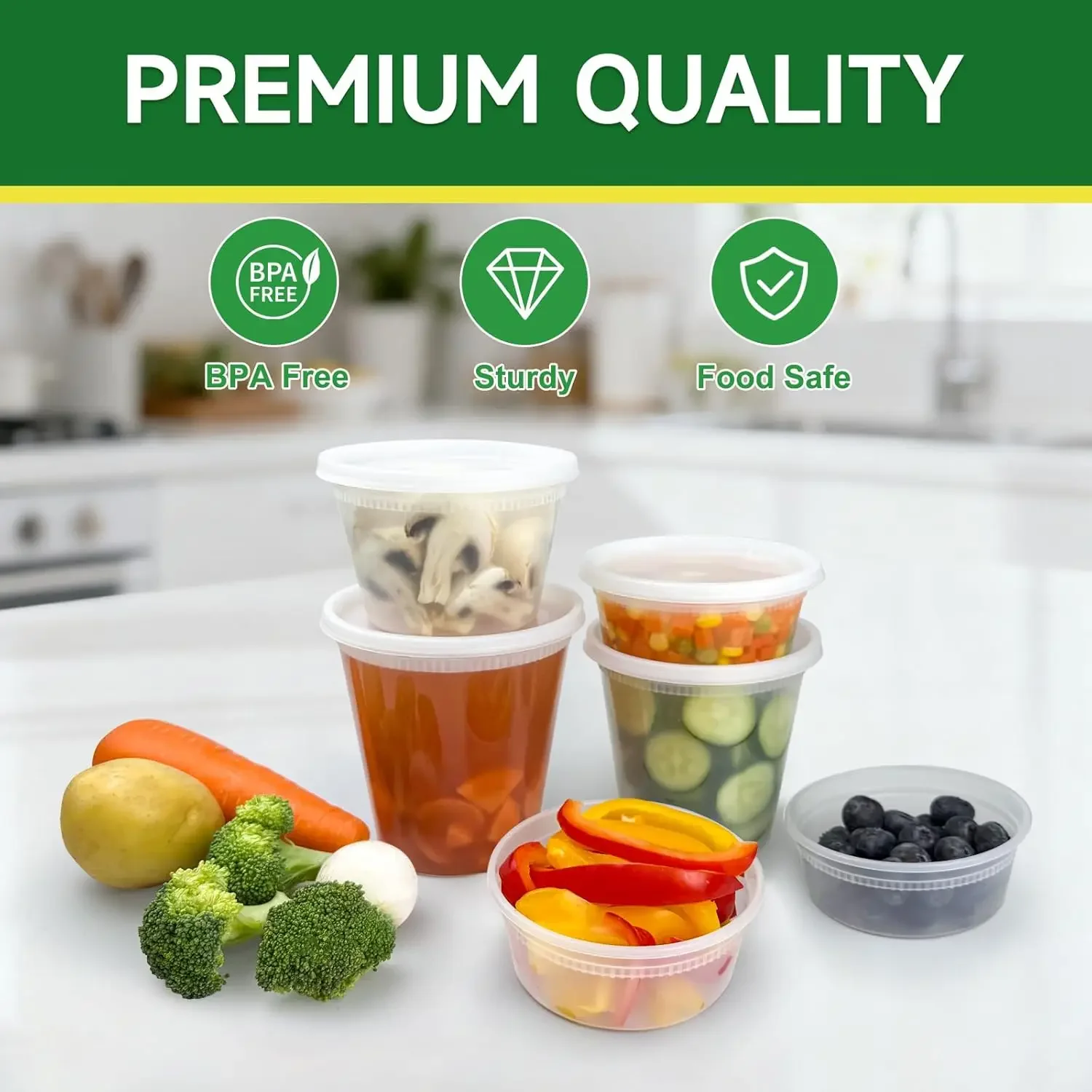 50 Set 32 oz Deli Containers w - Food Storage Boxes With Lids avaliação e preço