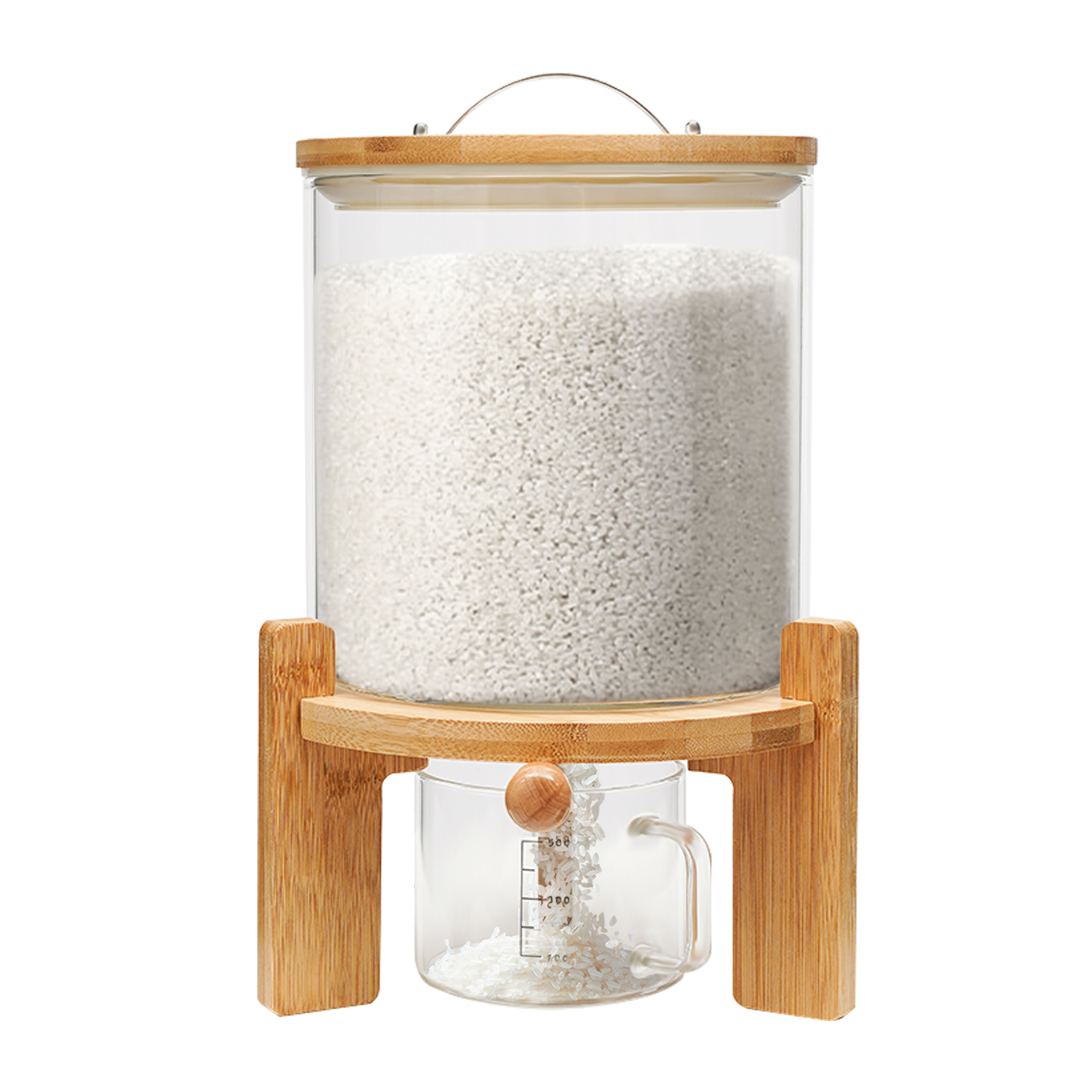 NEW 5L Rice Dispenser Grain Co - Food Storage Glass Box avaliação e preço
