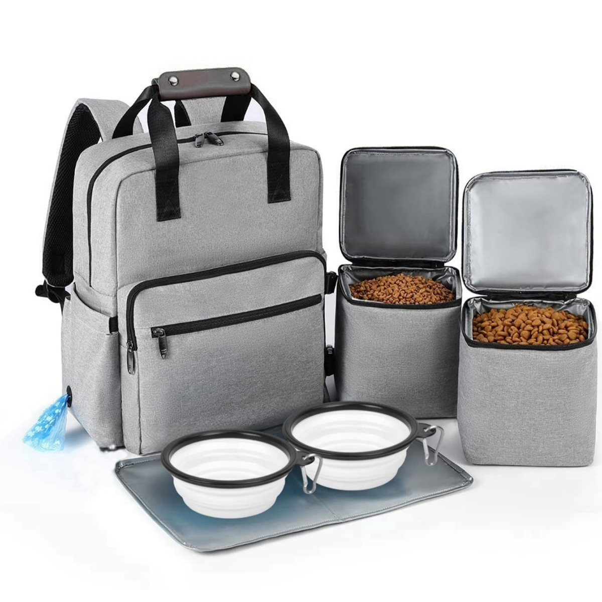4 Set Dog Travel Bag Multi-Fun - Food Storage Hiking avaliação e preço