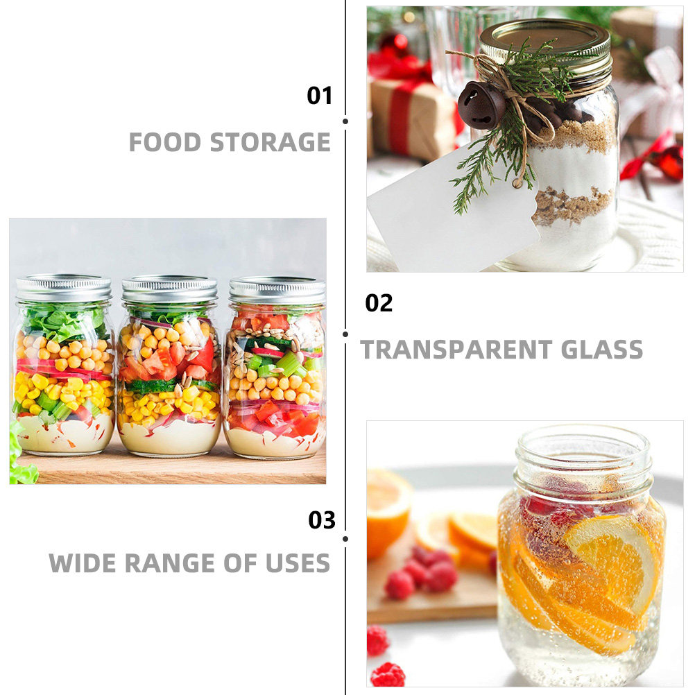 6Pcs Transparent Round Glass J - Food Storage Airtight avaliação e preço