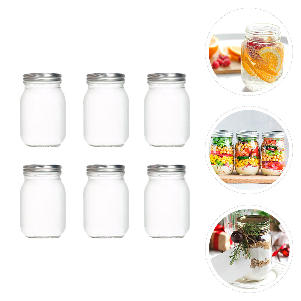 6Pcs Transparent Round Glass J - Food Storage Airtight avaliação e preço