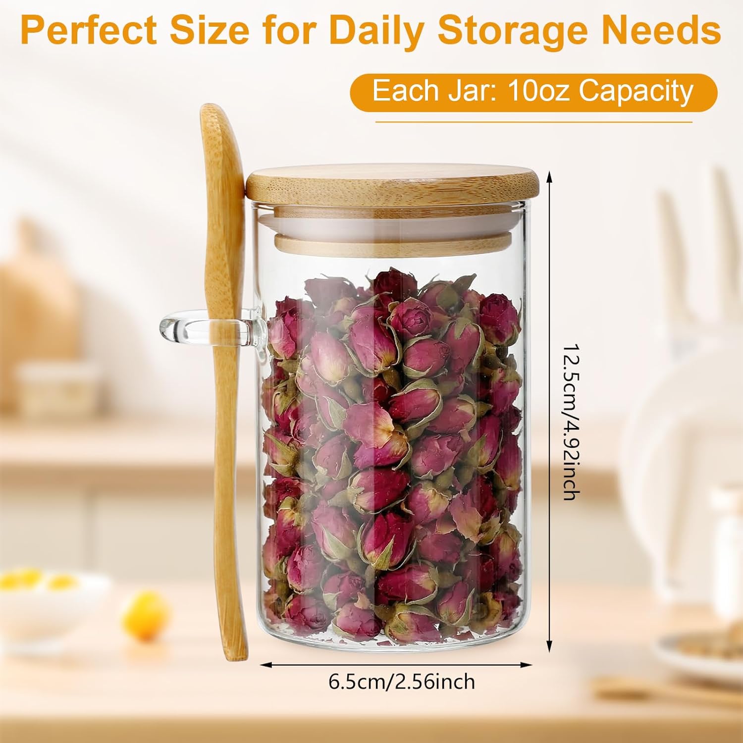 10 Pack Glass Jars with Bamboo - Food Storage Airtight avaliação e preço
