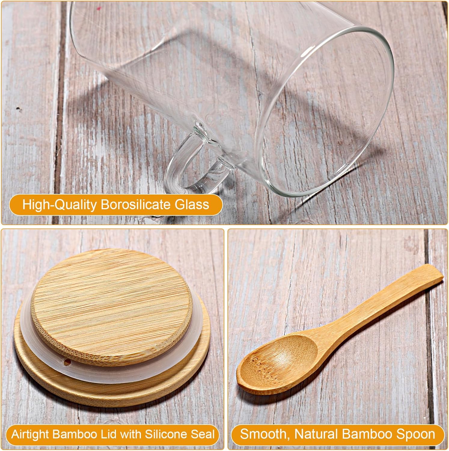 10 Pack Glass Jars with Bamboo - Food Storage Airtight avaliação e preço