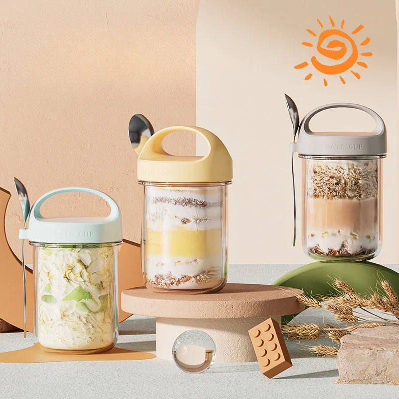 430ML New Breakfast Cups Oatme - Food Storage Glass Box avaliação e preço