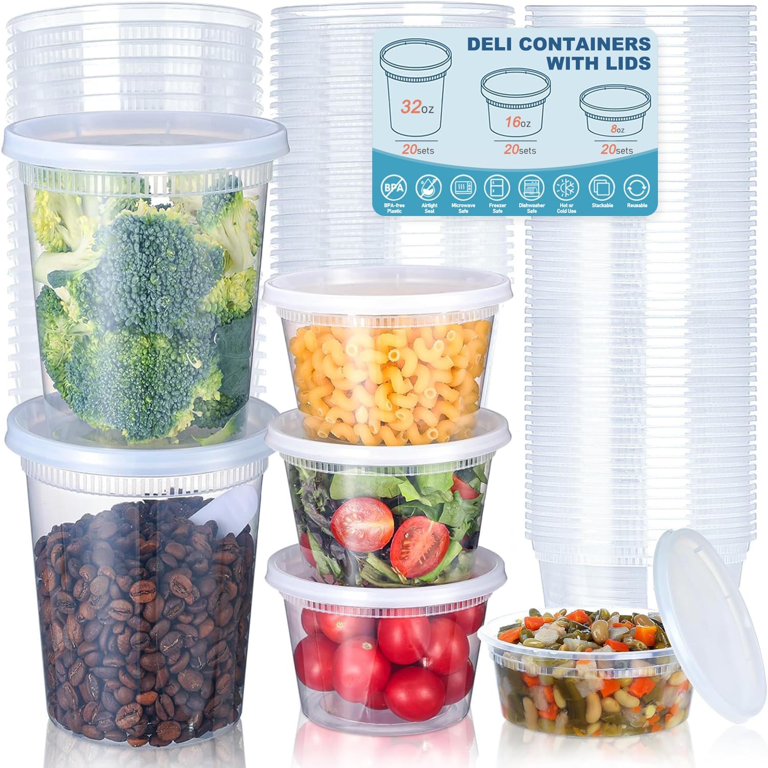 24pcs Deli Food Storage Contai - Food Storage Boxes With Lids avaliação e preço