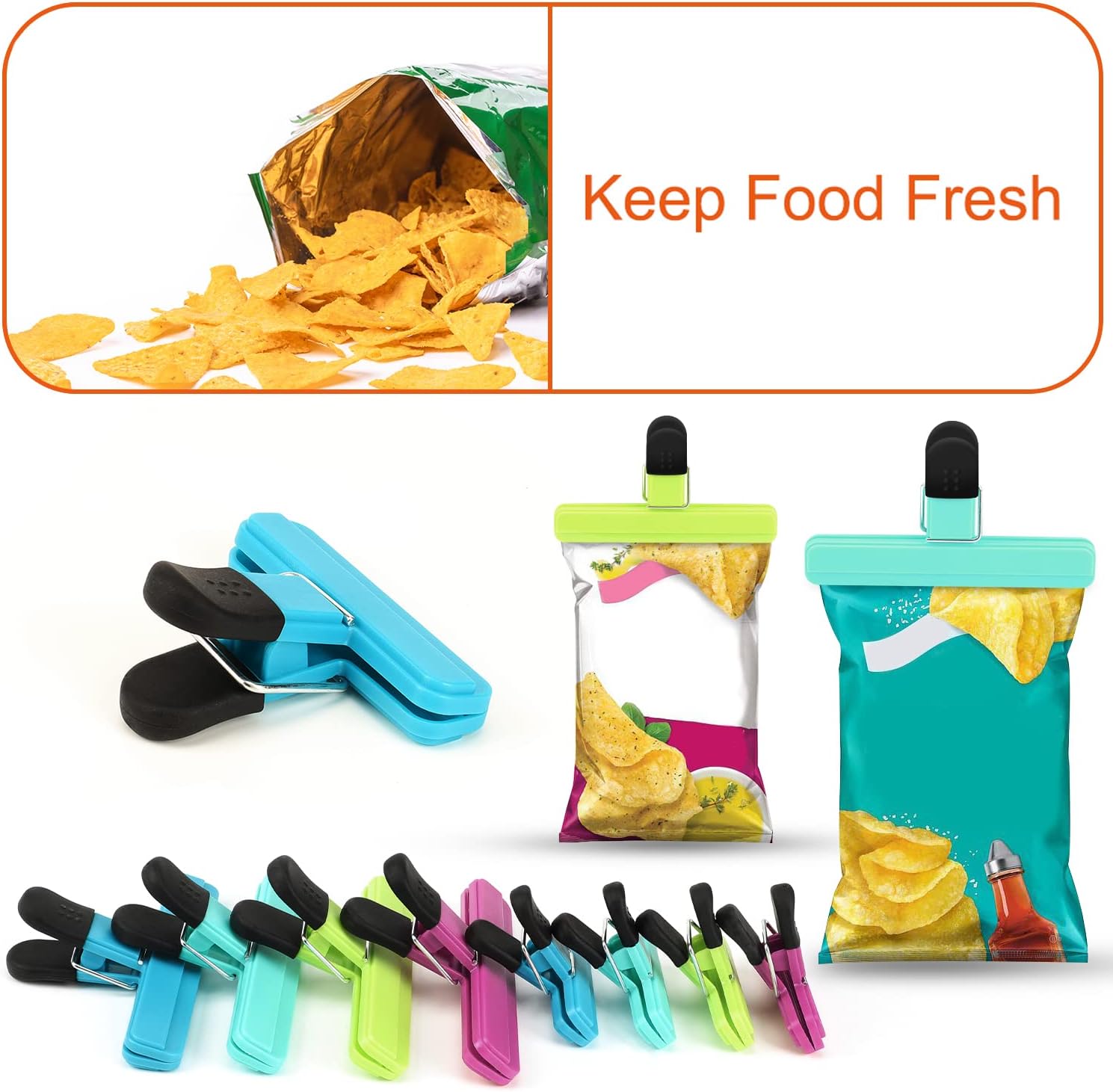 Chip Clips, 8 Pack Food Clips, - Food Storage Airtight avaliação e preço