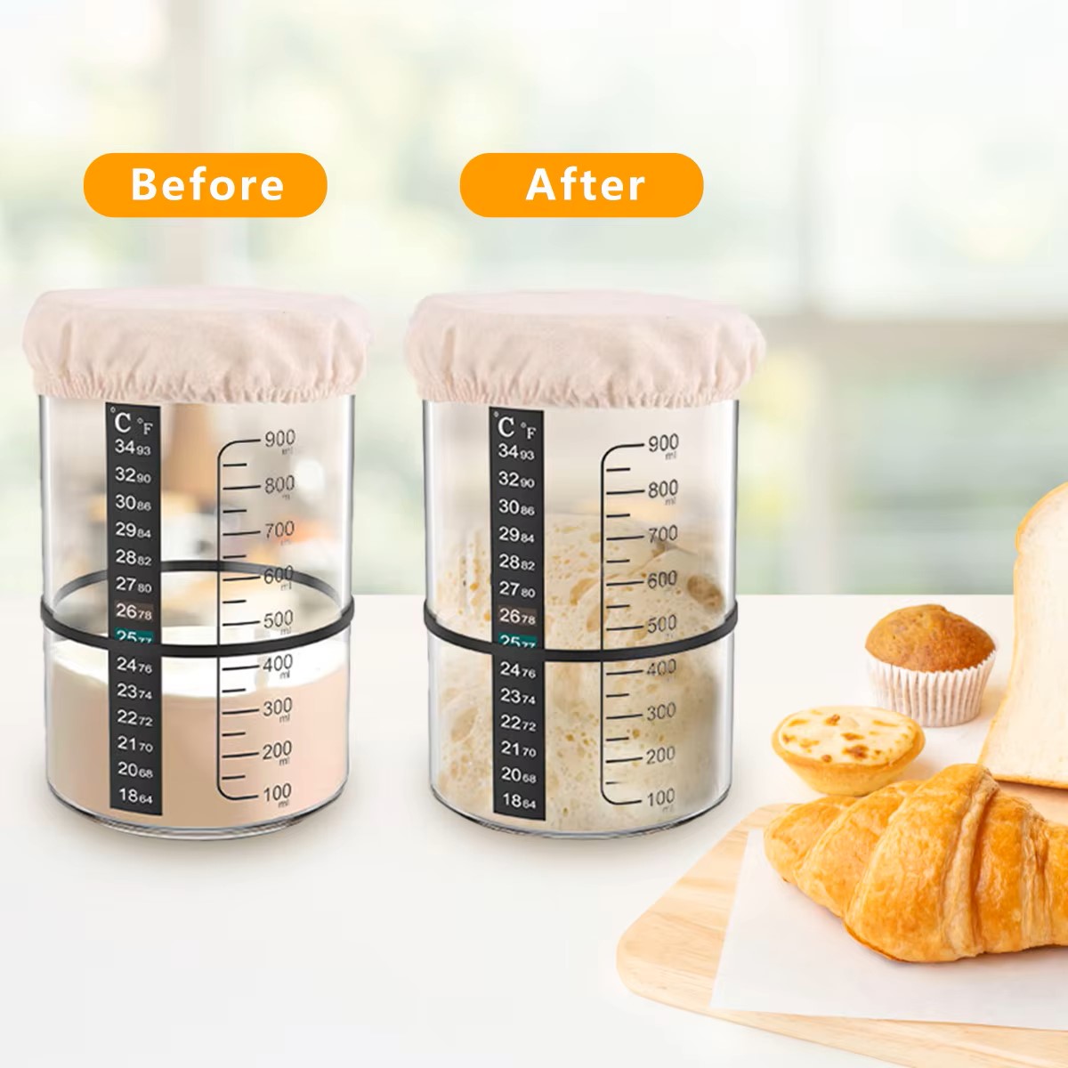 1500/900ml Sourdough Starter J - Food Storage Glass Box avaliação e preço