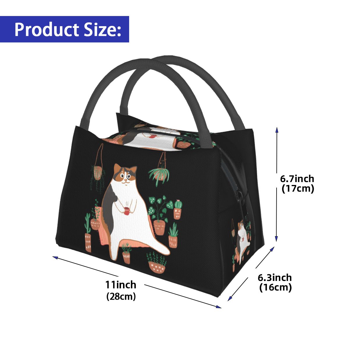 Calico Cat With Pot Plants Cat - Food Storage Moms avaliação e preço