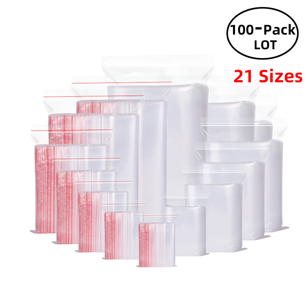 100PCS/Pack Resealable Zip Loc - Food Storage Plastic Bag avaliação e preço