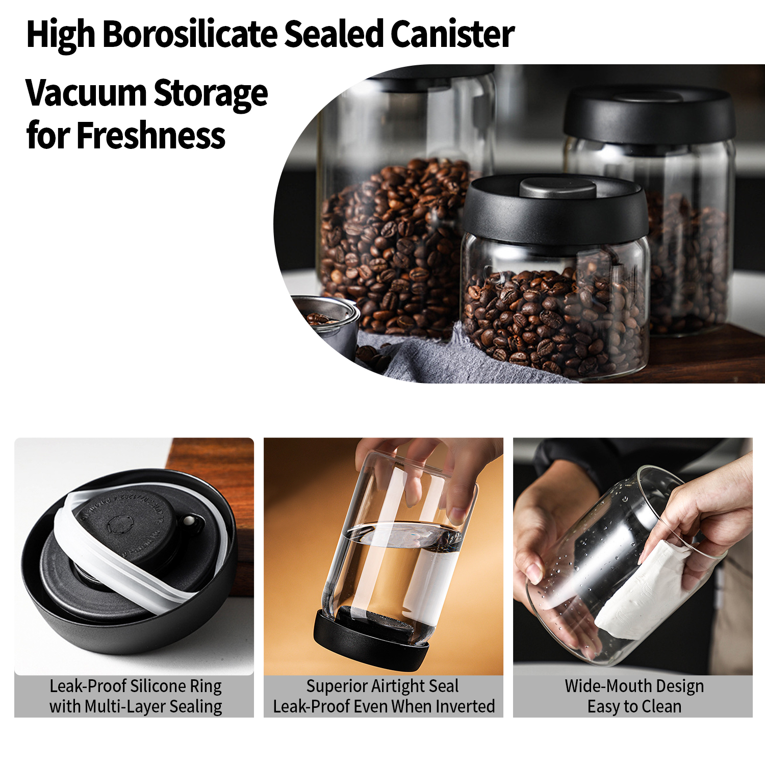 OANKR Vacuum Coffee Canister 5 - Food Storage Glass Box avaliação e preço