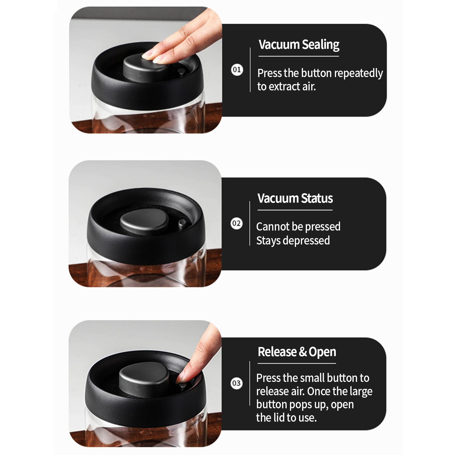 OANKR Vacuum Coffee Canister 5 - Food Storage Glass Box avaliação e preço