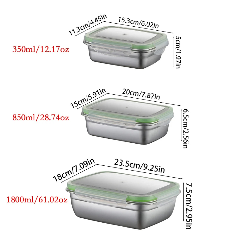 304 Stainless Steel Lunch Box  - Food Storage Boxes With Lids avaliação e preço