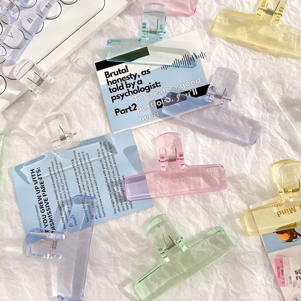 16 Pcs Clear Binder Clips, Pla - Food Storage Plastic Bag avaliação e preço