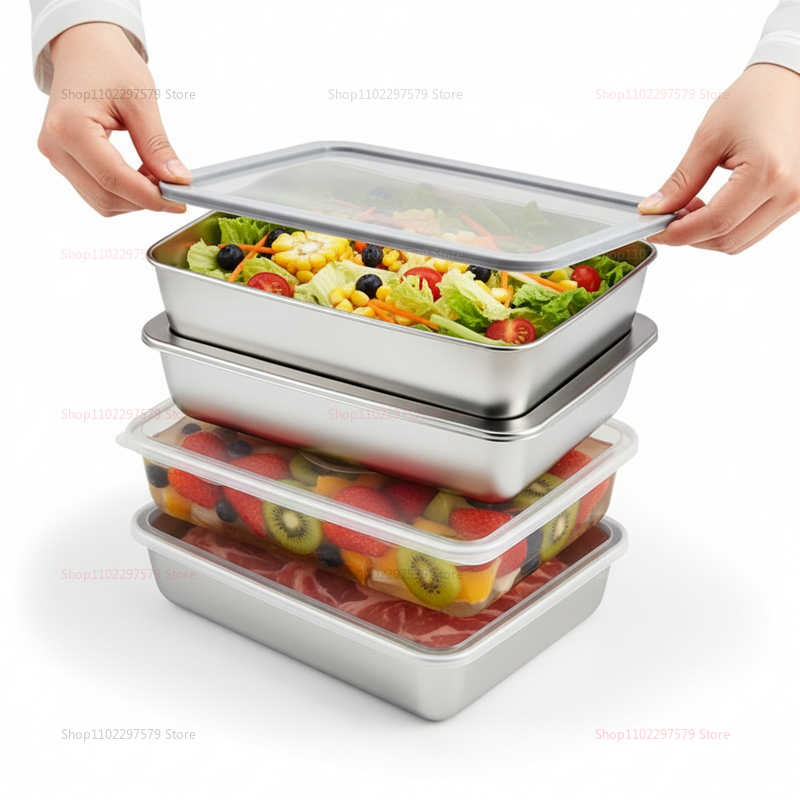 Plate Stainless Steel Food Con - Food Storage Boxes With Lids avaliação e preço
