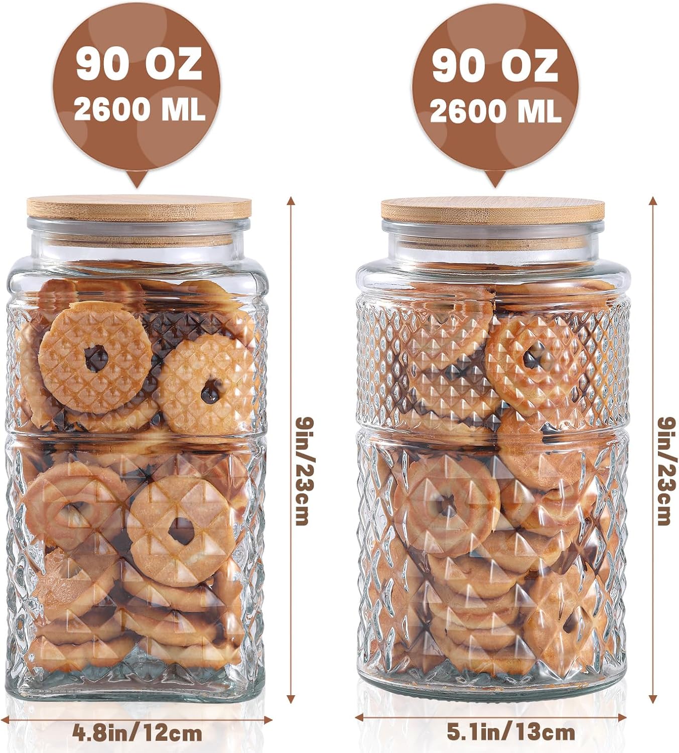 0.7Gallon/2600ml Glass Cookie  - Food Storage Airtight avaliação e preço