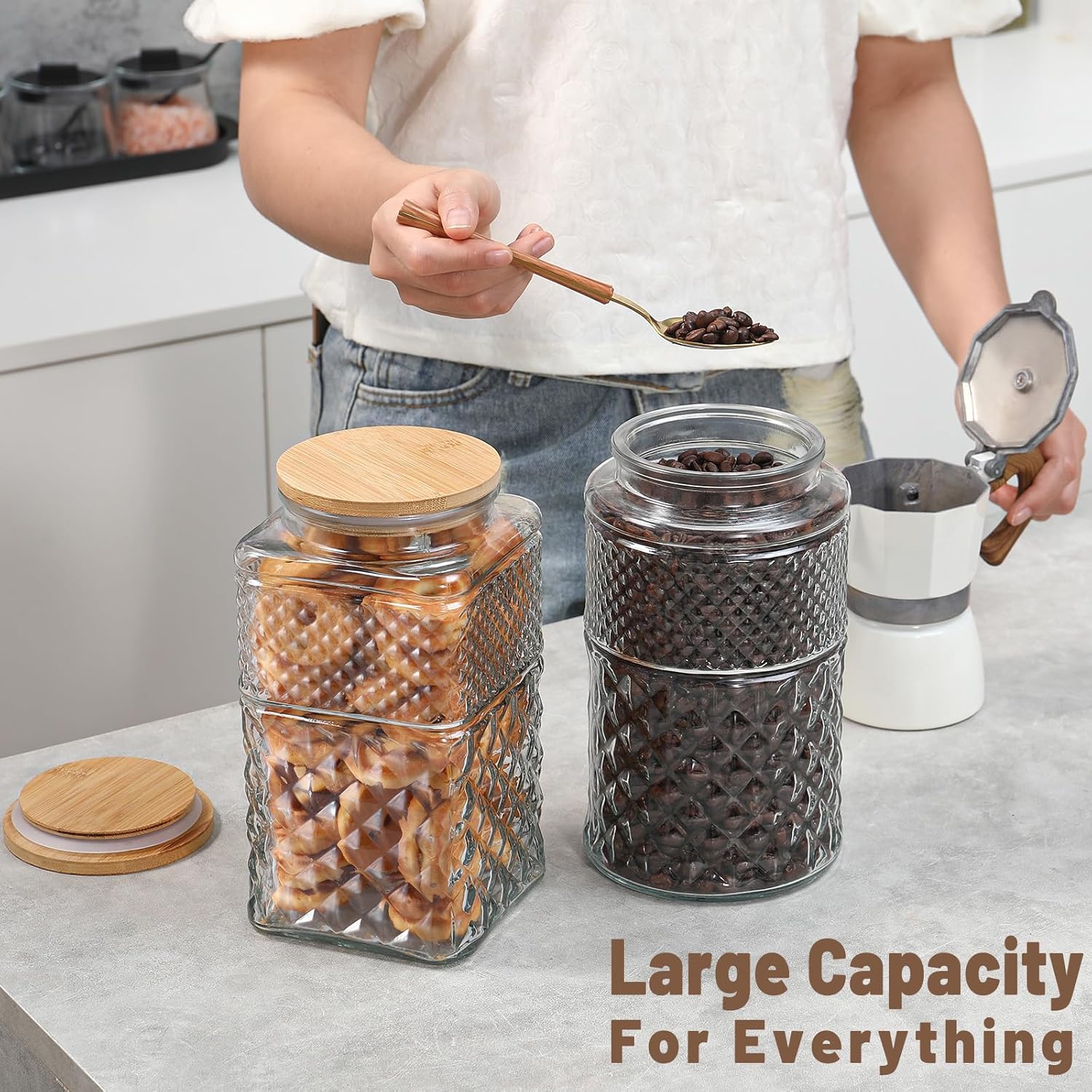 0.7Gallon/2600ml Glass Cookie  - Food Storage Airtight avaliação e preço