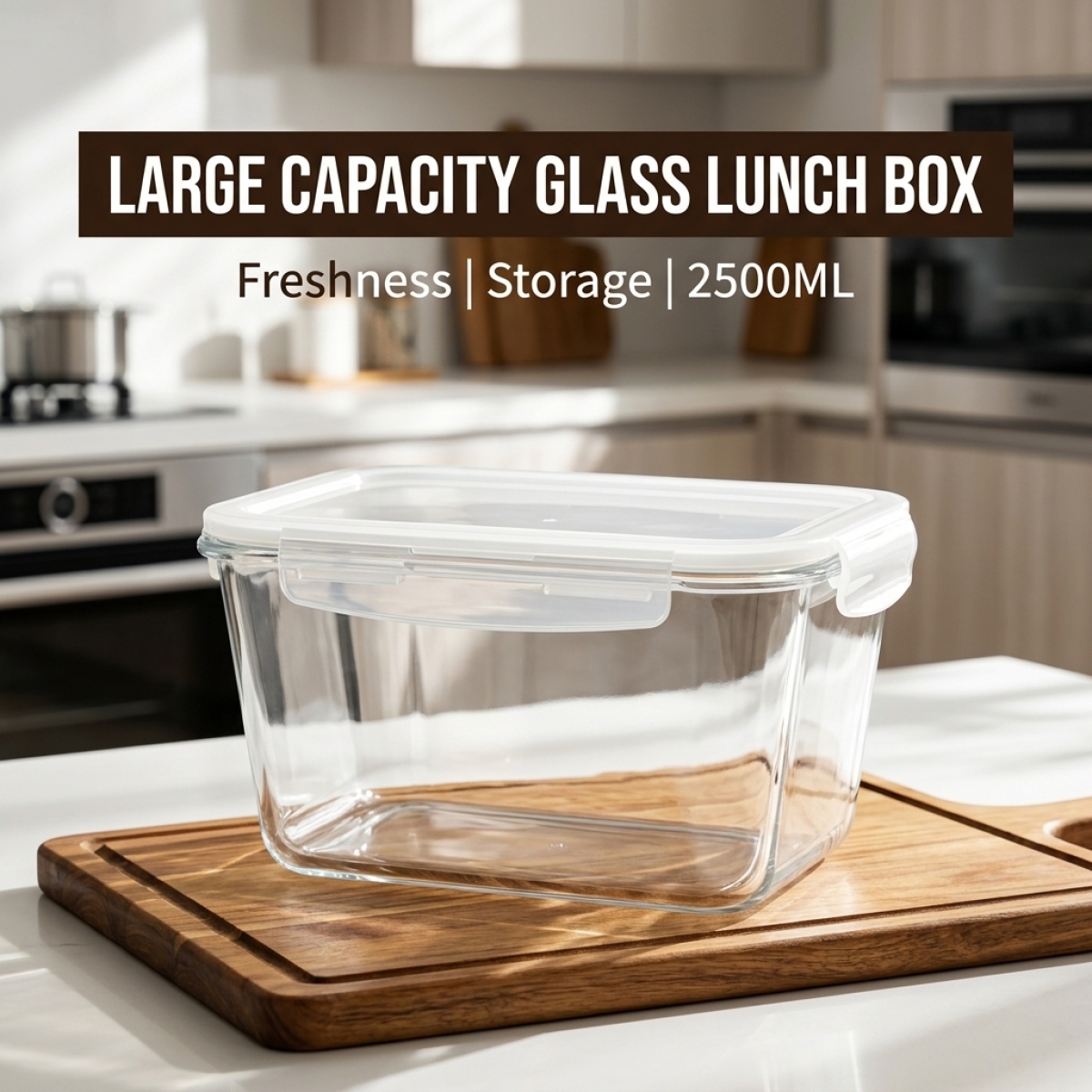 Large Capacity Borosilicate Gl - Food Storage Glass Box avaliação e preço