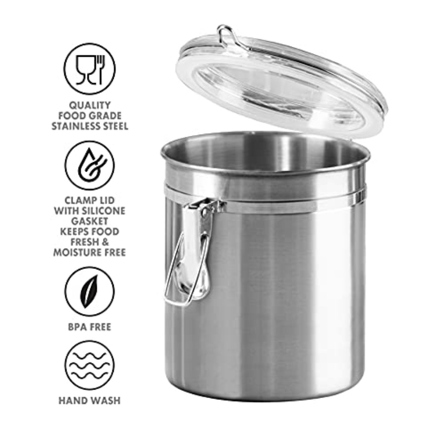 Set of 4 Stainless Steel Kitch - Food Storage Airtight avaliação e preço