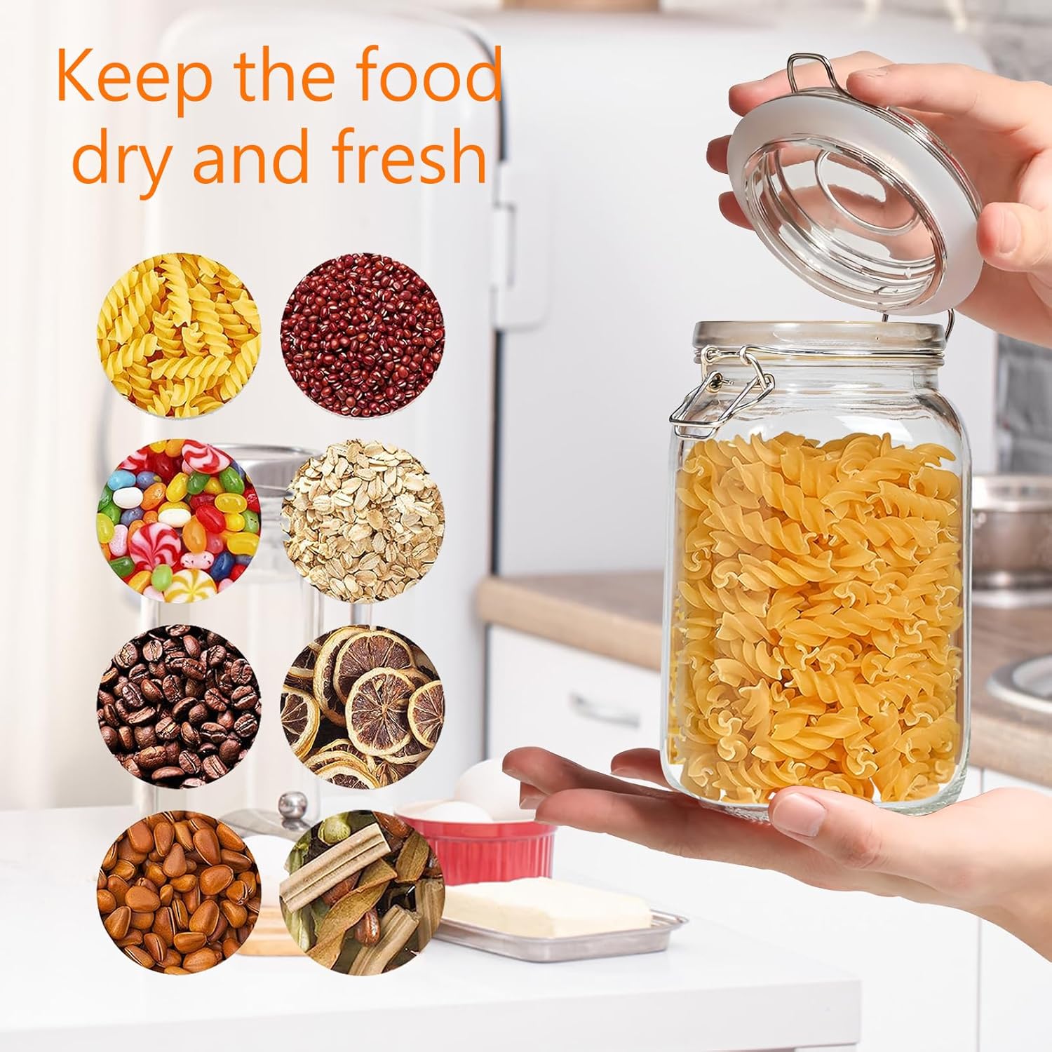 Clear Food Storage Jars 50oz S - Food Storage Airtight avaliação e preço
