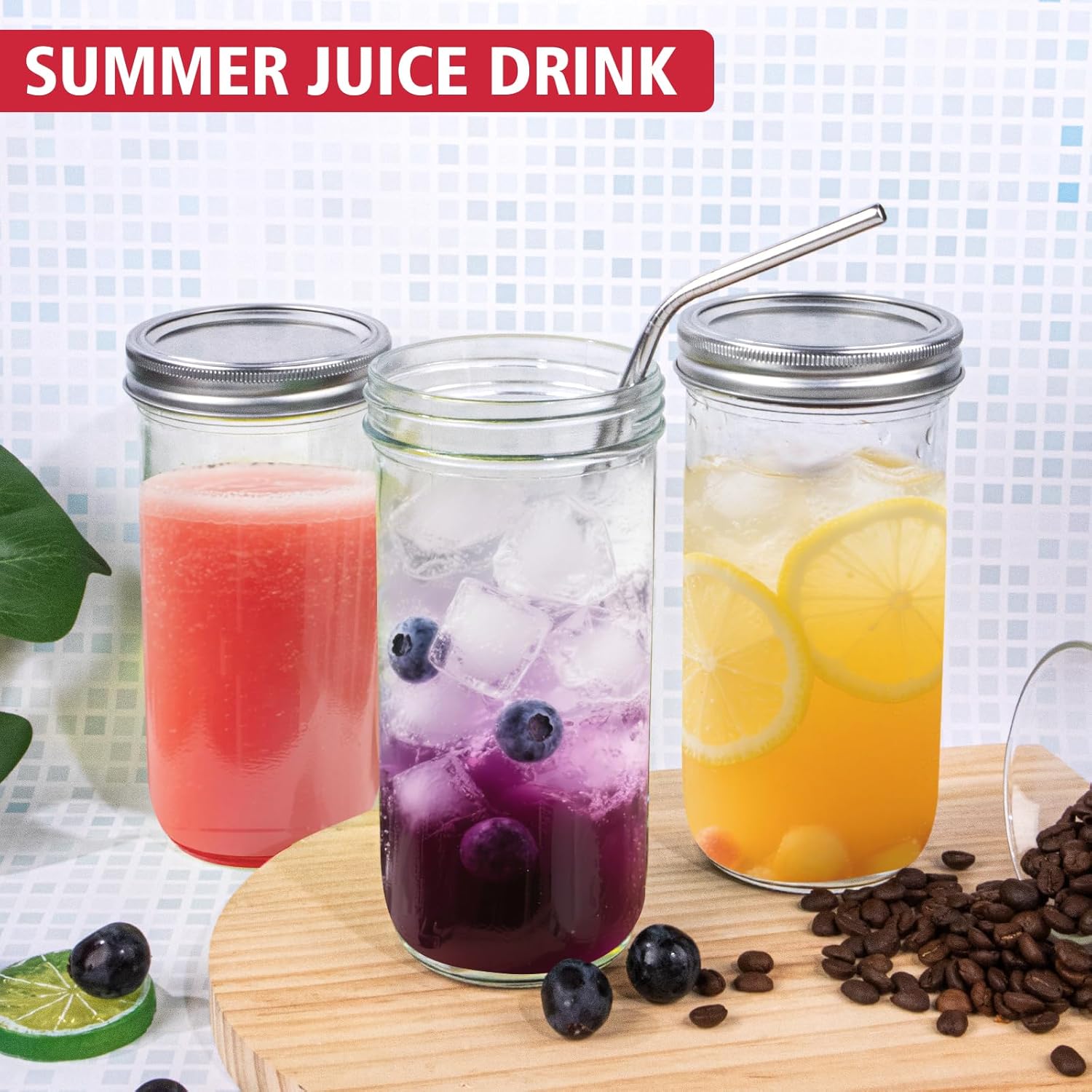 Jars Wide Mouth 6 Pack, 24oz G - Food Storage Airtight avaliação e preço