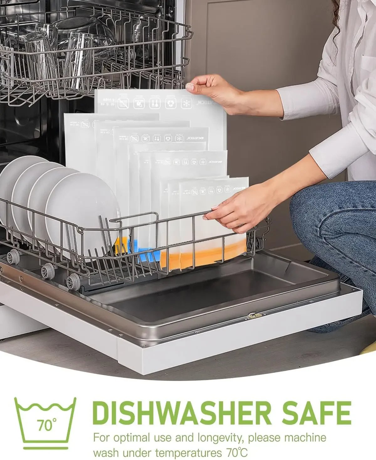 20Pack Reusable Bags Dishwashe - Food Storage Plastic Bag avaliação e preço